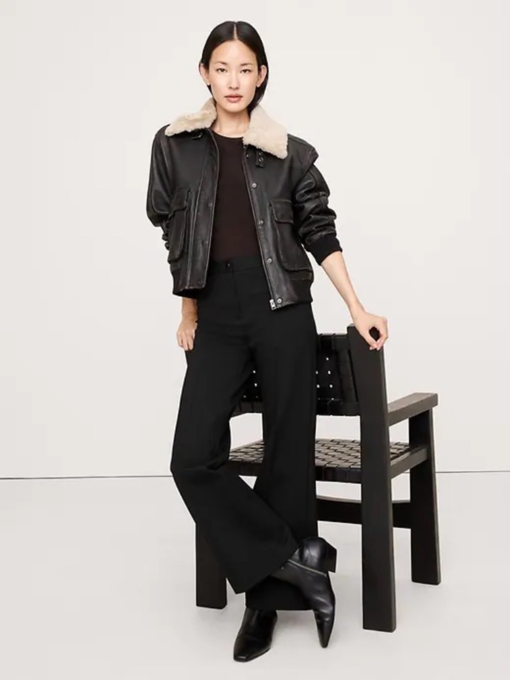 NWT Banana Republic Crop Flare Everywhere Ponte Pant // Black #826943